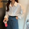 Spring and Autumn Women's Shirt French Design Sense Small Number Long Sleeve Shirt Fashion Temperament Shirt