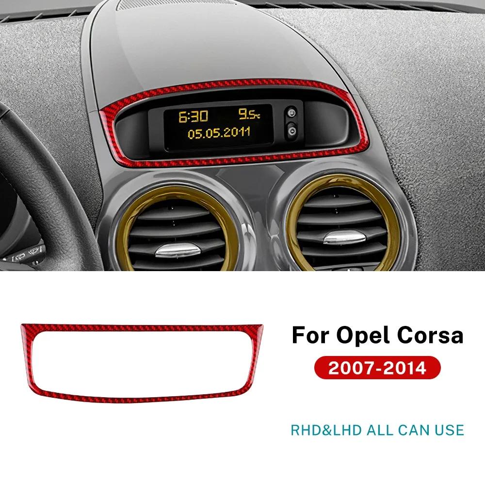 Echte Weiche Kohlefaser Für Opel Corsa D 2007 2008 2009 2010 2011 2012 2013 2014 Auto Mittelkonsole Lüftungsöffnung Uhrzeit Display Aufkleber