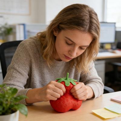 1/2/3Pcs Stress Relief Strawberry Squeeze Toy Slow Rebound Simulated Fruit Fidget Toy Anti-anxiety Sensory Ball Decompression Tool