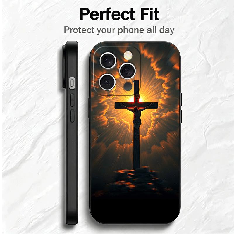 God Jesus Pray Cross Bible Soft Phone Case for iPhone 16 16E 17 Air 15 Pro Max 14 Plus 13 Mini 11 12 7 Black Cover Back Shell