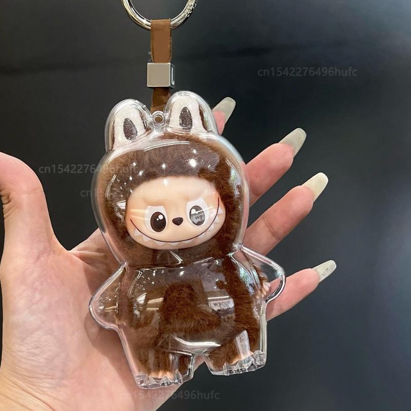 NEW Transparent Protective Case For LABUBU 4 PIN FOR LOVE Series Vinyl Plush Doll Dust Cover Storage Box For LABUBU Accessories