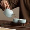Ru Kiln Opening Single Azure Teapot Can Raise Kung Fu Tea Set Teapot Ceramic Anti-scalding Bowl Household Teacup