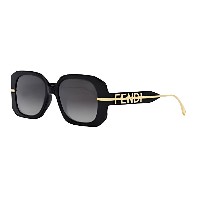 Fendi Square Sunglasses With Logo Women sunglasses Black FE40065F5601B F,Black