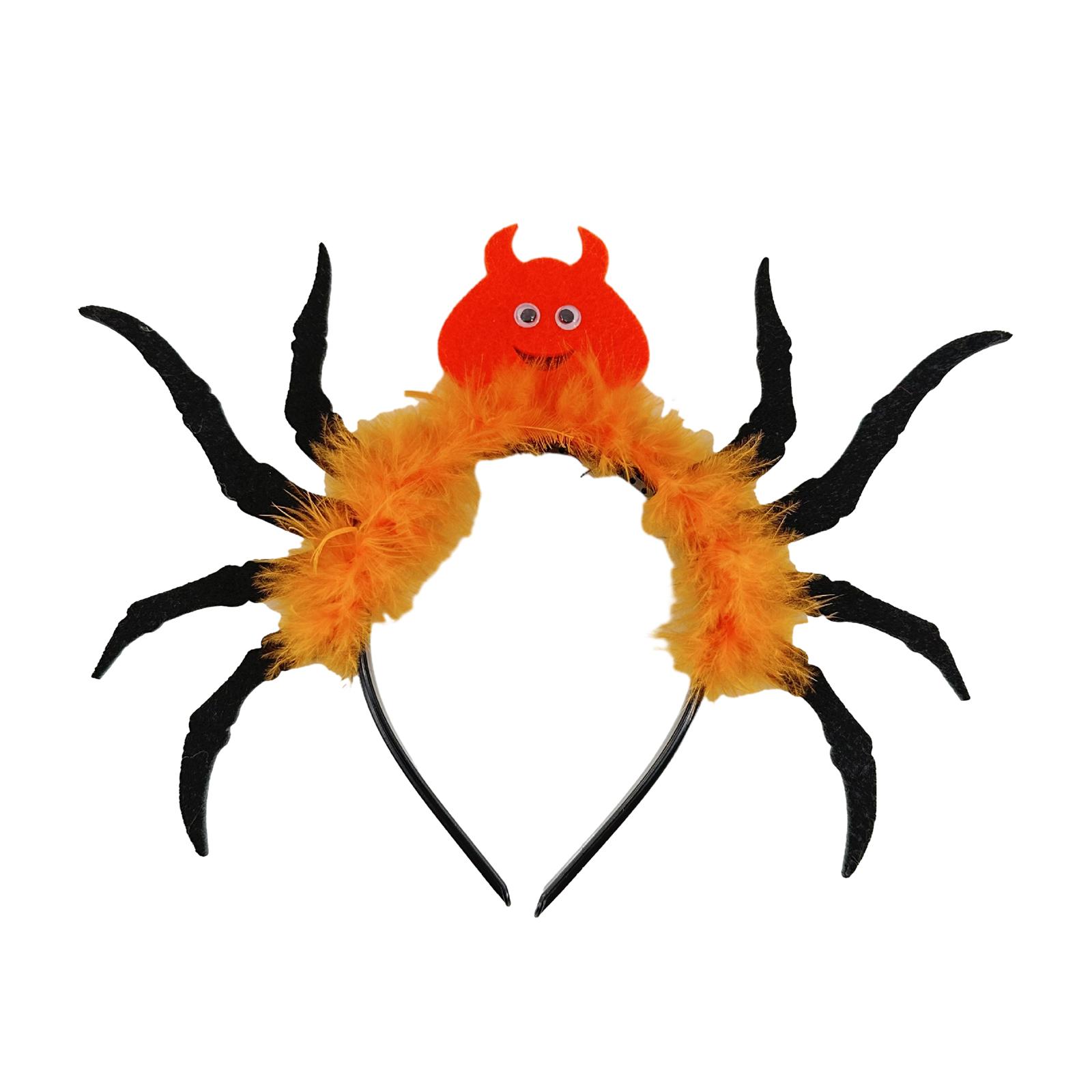

Adult Kids Cartoon Spiders Shape Headband Woman SPA Hair Hoop Makeup Halloween Taking Photos Christmas Party Headpiece оранжевый