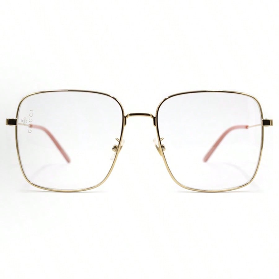 Gucci GG0445O 001 Oversized Square Gold Metal Eyeglasses for Women