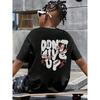 European Size Boys Round Neck Short Sleeved T Shirt with English Print DON'T GIVE UP