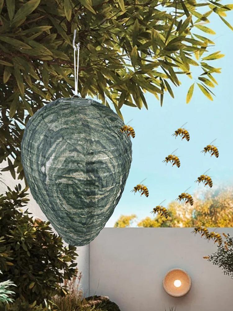 Wasp Nest Decoy Waterproof Hanging Wasp Nest 28x22cm Outdoor Fake Wasp Nest Wasp Deterrent Lantern for Outdoor Garden