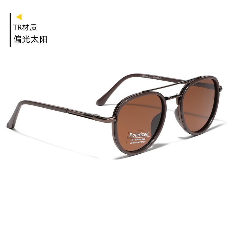 Glasses Metal Double Beam Medieval Round Sunglasses Women'S Polarized Sunglasses Men'S Driver Glasses