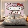Hello Kitty Pink Tapestry Wall Hanging Kawaii Aesthetic Room Decor for Bedroom Dorm Teen Girls