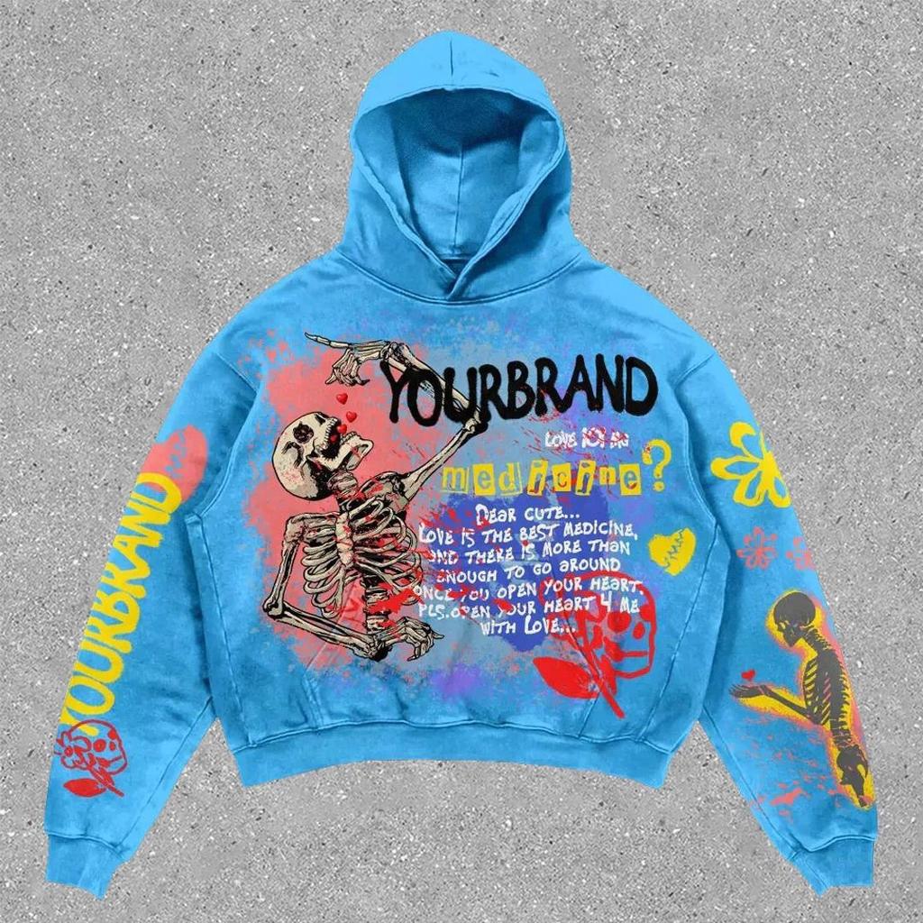 Spring and Autumn New Personality Painted Men's and Women's Hoodies Printed Graffiti Sweater