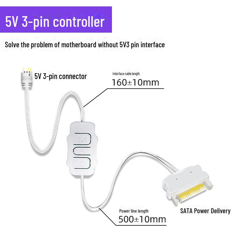 Prism 4. generace Pro ARGB chladicí ventilátor s 3pinovým 5V synchronizačním ovladačem pro počítačové skříně