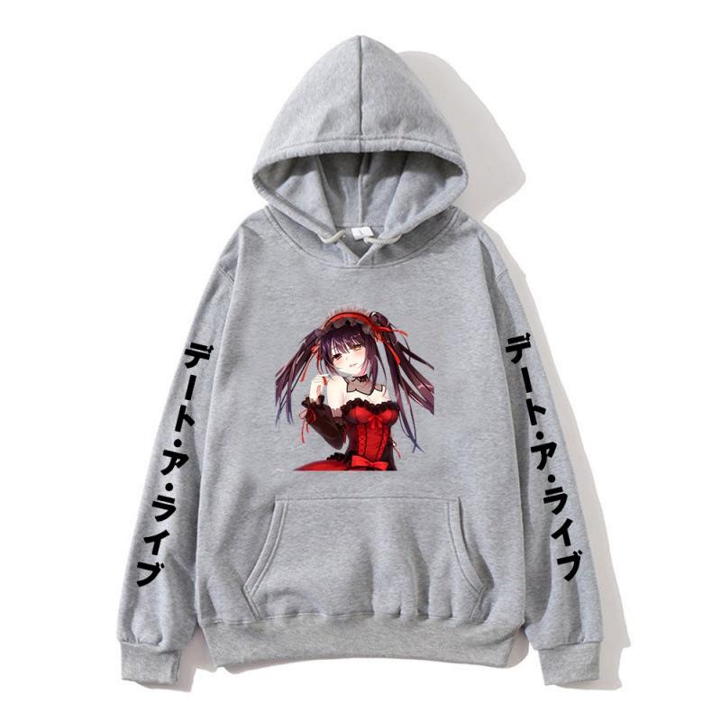 Date A Live Nightmare Hoodies Print Fashion Sweatshirt Casual Unisex Autumn Winter Fleece Streetwear Tops Male Sudaderas