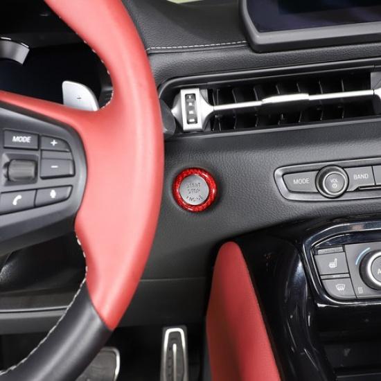 Red Carbon fiber Engine Start Stop Button Replace Ring For Toyota SupraA90 19-22