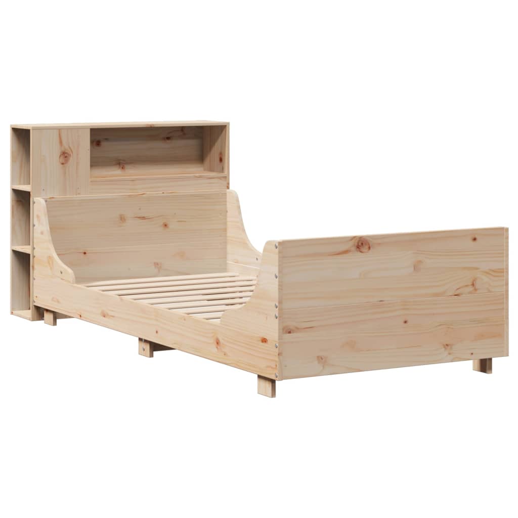 Solid Wood Bed without Mattress 75 x 190 cm Pine Wood