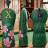 Set di 4 copri mazze da golf Ricamo floreale Coperture ricamate Similpelle per