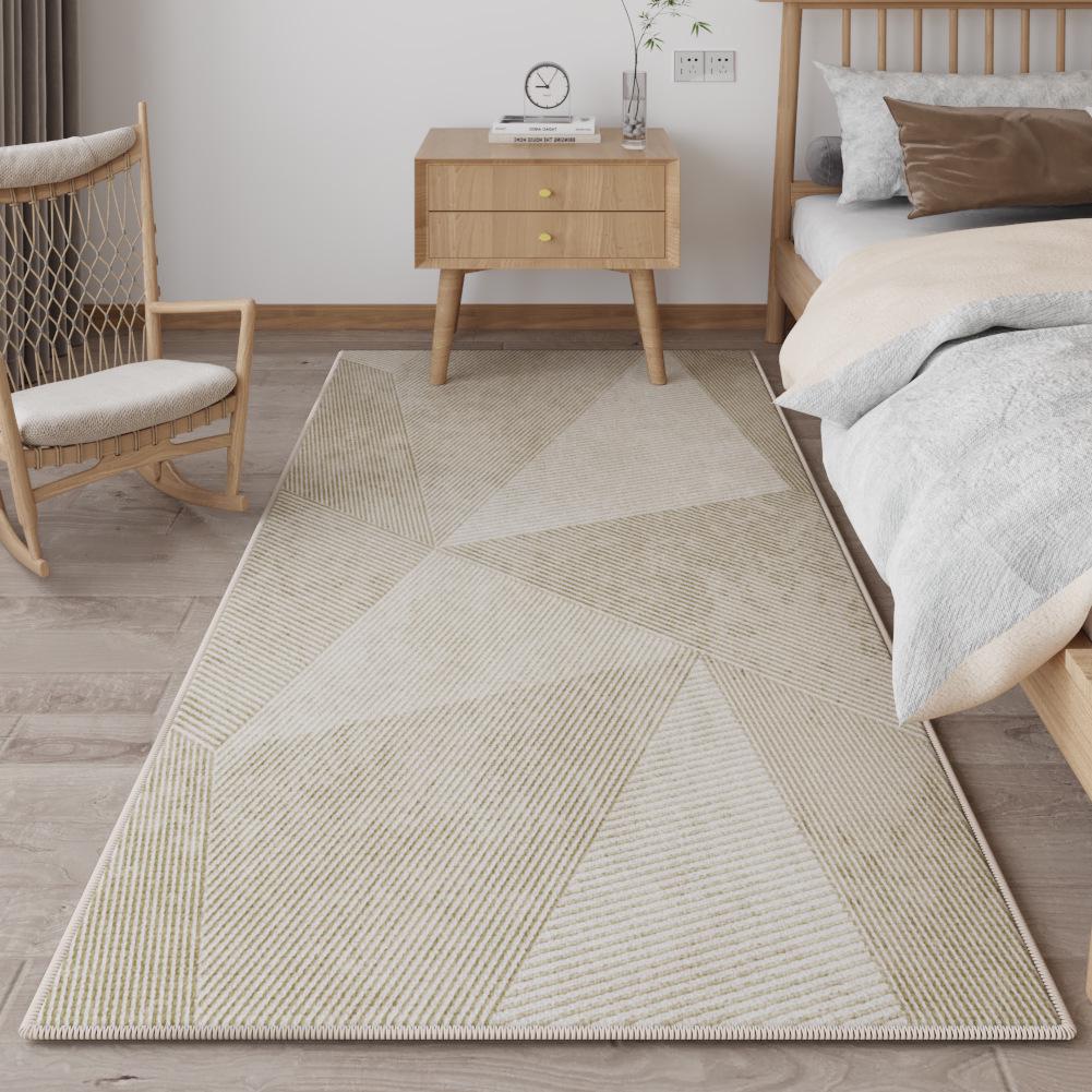 Log Style Rectangular Bedroom Floor Mat - Dirt-Resistant Bedside Tatami Blanket