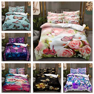 Juego de Cama de Mariposas 3D King Queen Funda de Edredón Funda de Almohada 2/3 piezas Mujeres y Niñas Cubierta Regalo AU/DE/EU Todas las Medidas Camas