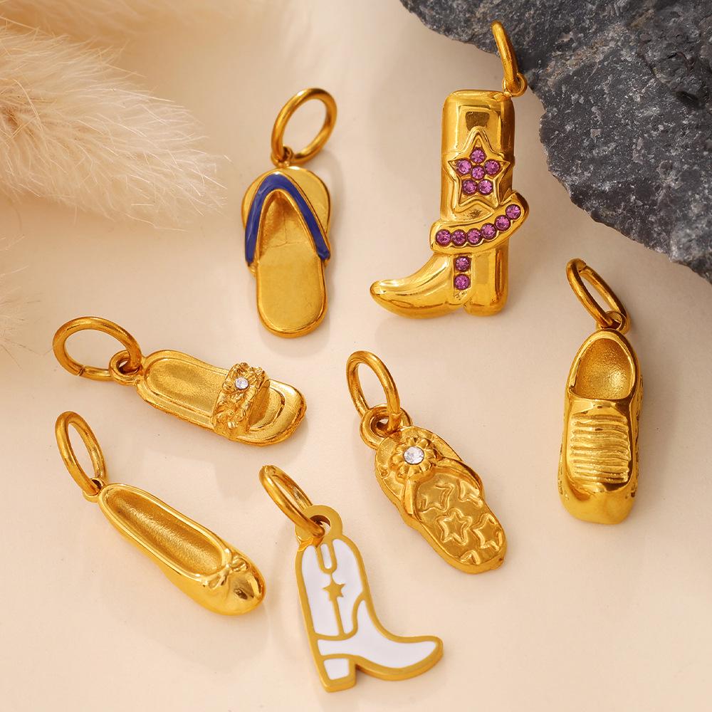 Chic Boot-Shaped Rhinestone Pendant Necklace - Cross-Border European/American Style, Versatile DIY Accessory