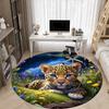 1pc Leopard Print Chair Carpet for Office, Soft Comfortable Mat For Office, Living Room, Bedroom, Machine Washable Carpet Yy251112149