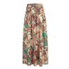Women’s Casual Loose Boho Elastic Waist A-Line Beach Flowy Swing Vacation Floral Printing Maxi Skirt