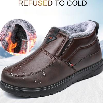 Stivali da uomo all'aperto Scarpe casual leggere alla moda Scarpe invernali calde in pelliccia di cotone