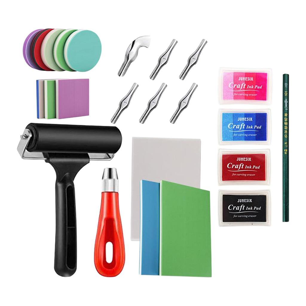 Soft Rubber Speedy Carve DIY Stamp Kit for Scrapbooking Wood Stamps and Block Print Art Projects