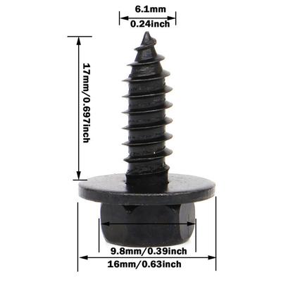 10Pcs 9mm Hex Head Screw Self-tapping Bumper Cover Engine Shields Splash Guard Rivet Clip Bolt For Toyota