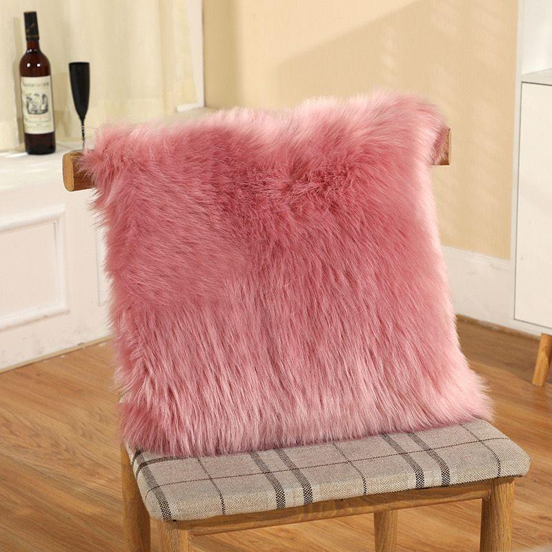 Flauschiges Kissen, langer Plüsch-Kissenbezug, Wollkissen, Fellkissenbezug, Ins Sofabettkissen, Weihnachtsdekoration, Zimmer-Wurfkissen