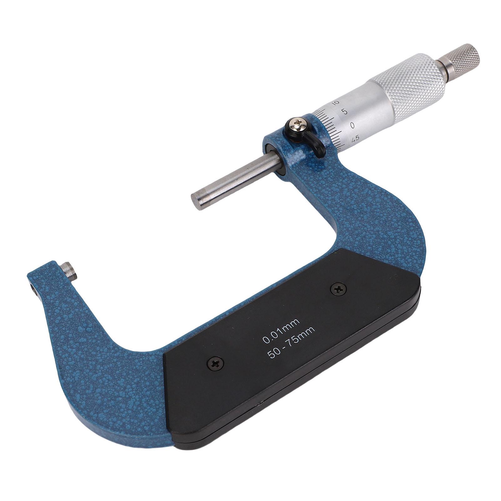 

Наружный микрометр Диапазон 50 75 мм Цена деления 0,01 мм Точность 0,01 мм Микрометр для машиностроителя со стандартным ключом Коробка для хранения