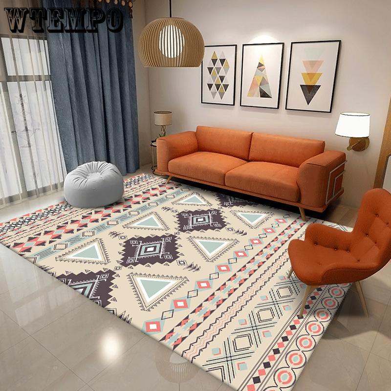 Bohemian Style Living Room Carpet Anti Slip Floor Mat Large Area Floor Mat