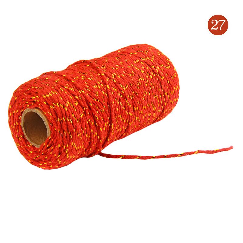 2mm 100 Meters/roll Double Color Cotton Bakers Twine String Cord Cotton Line for Gift Packing Craft