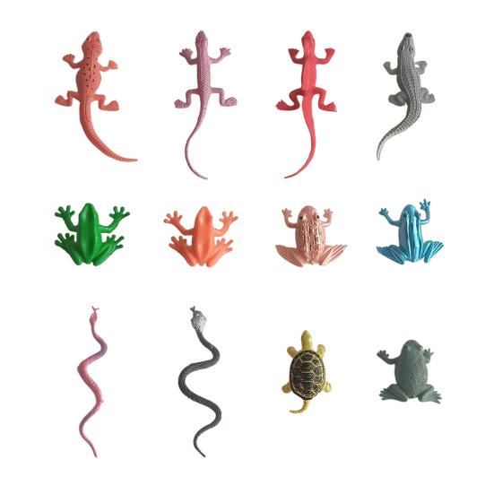 12Pcs/Set Simulated Reptile Refrigerator Magnet Home Office Kitchen Locker Fridge Magnetic 3D Gecko Frog Turtle Decoration Ornament