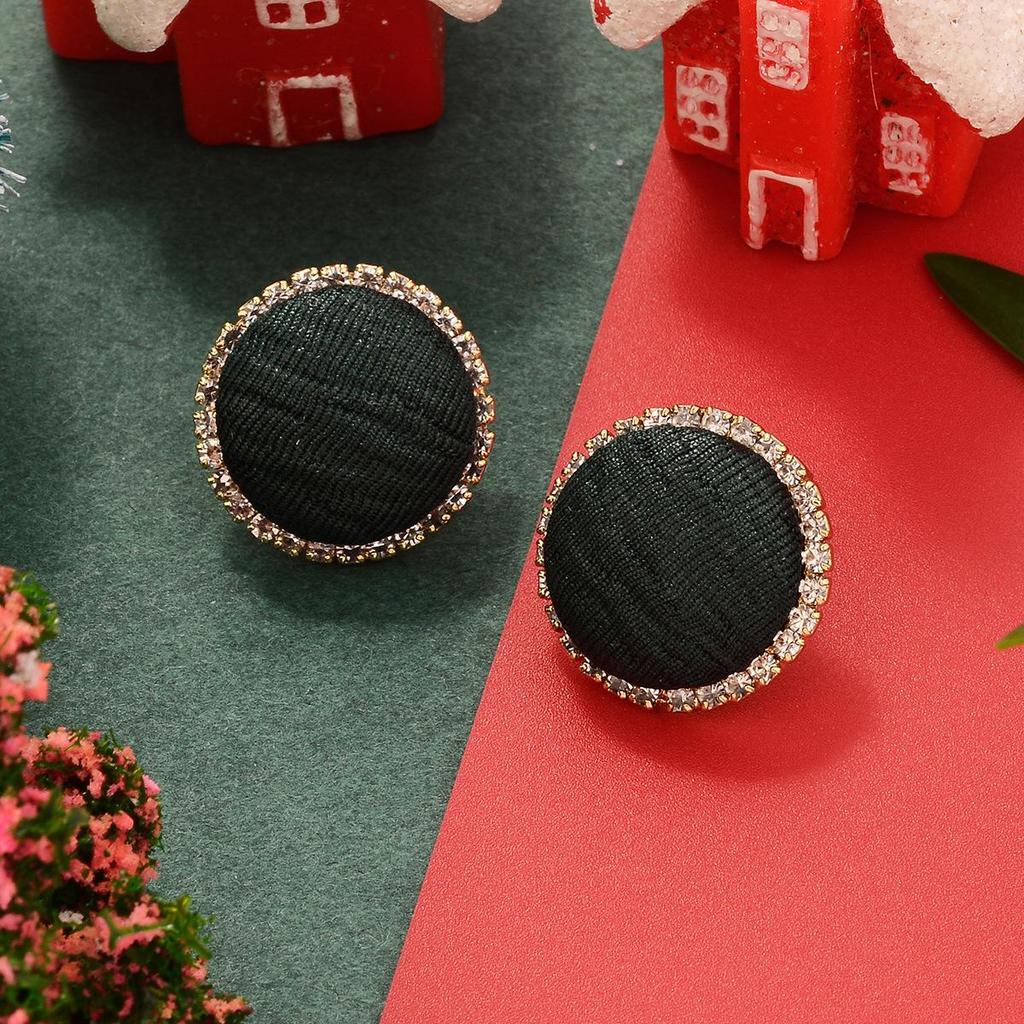 Vintage Velvet Christmas & New Year Earrings with French Hook - Stylish and Unique Design for Women