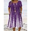 Vestido Maxi Elegante con Bolsillos para Tallas Grandes: Cuello Redondo Manga Corta (Primavera verano Otoño)