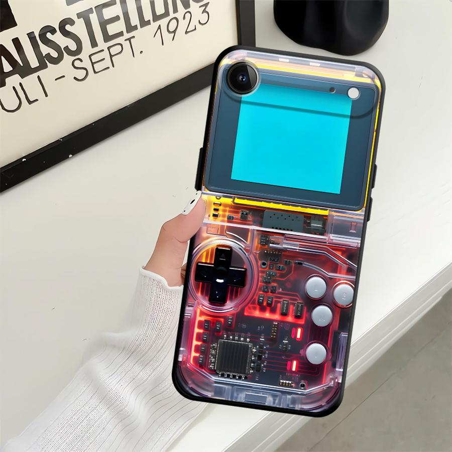 Schwarze weiche Handyhülle für iPhone 15 16 14 Plus XR 17Air 7 8 13 12 11 17 Pro Max XS Max Rote Spielkonsole