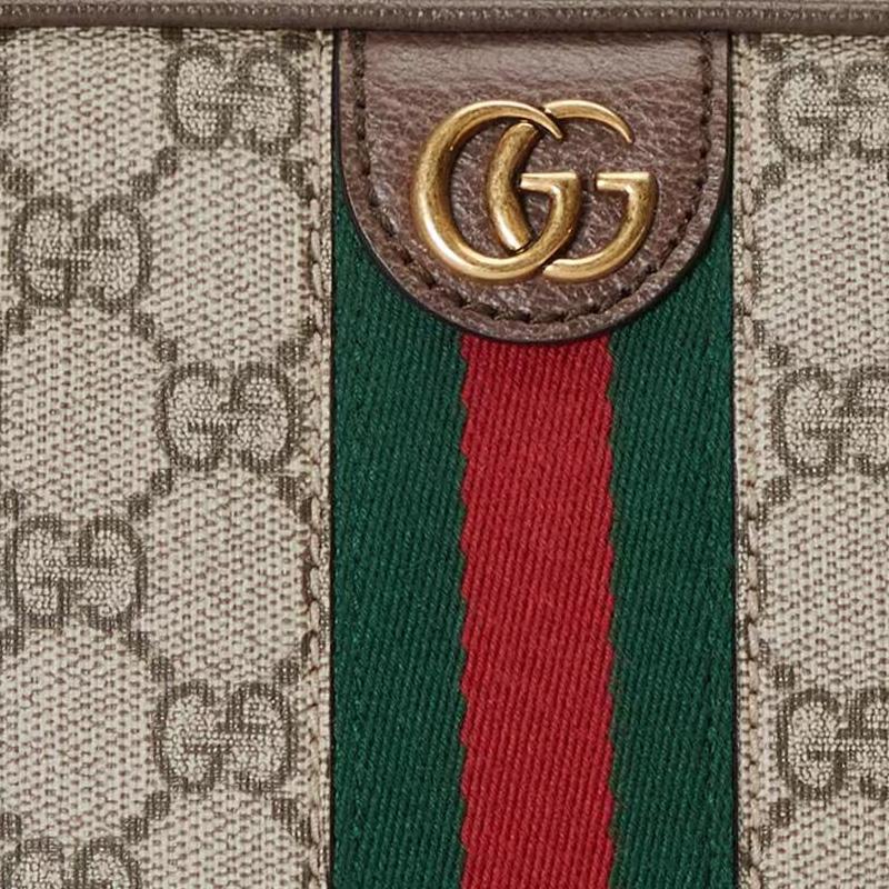 Gucci Double G Shaped Gold Tone Accessory Canvas Toiletry Bag Women toiletry bag Beige Ebony 760019-96IWT-8745