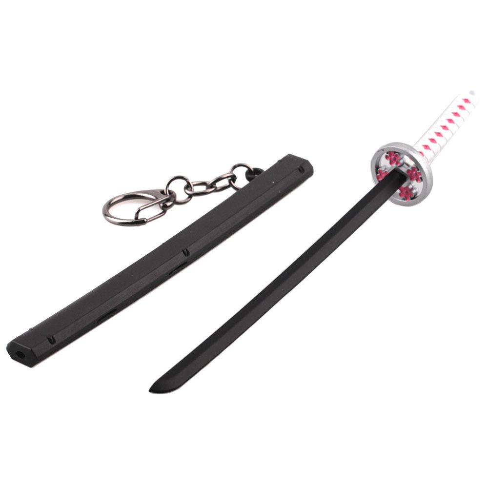 Anime Sword Shape Keychain Cartoon Blade of Ghost Keyring Model Cosplay Jewelry Accessories
