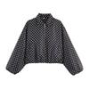 Women's Fashionable Short Loose Fit Puff Jacket with Zipper and Long Sleeves for Everyday Wear
