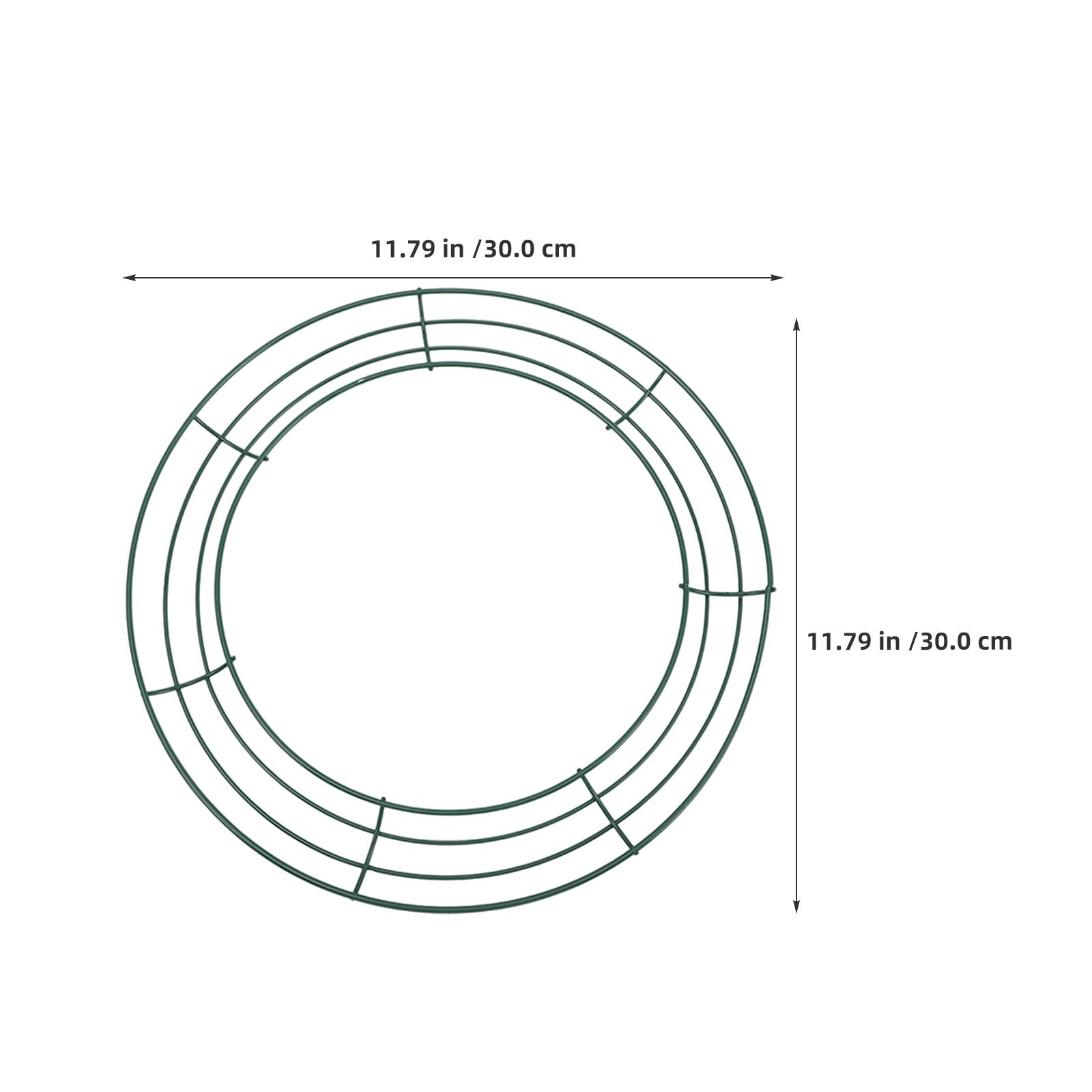 3pcs 12-Inch Army Green Metal Wreath Frame - Circular Iron Hoops for Christmas & New Year Party DIY Crafts & Home Decor темно-зеленого