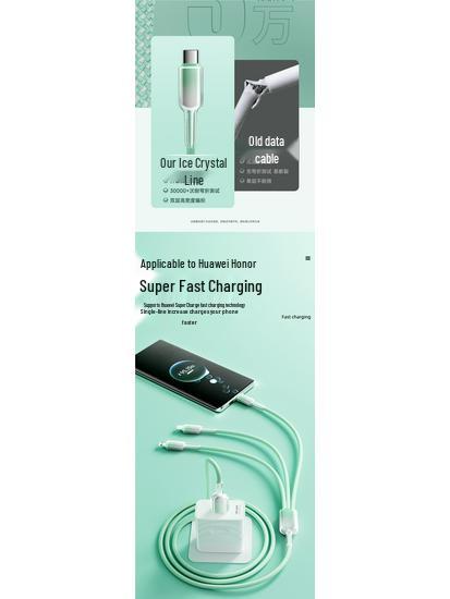 3-in-1 Fast Charging Cable for Apple, Huawei, Xiaomi Devices
