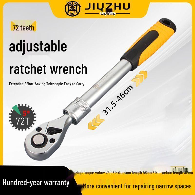 Dafei 72-Tooth Telescopic Adjustable Bi-Directional Ratchet Wrench