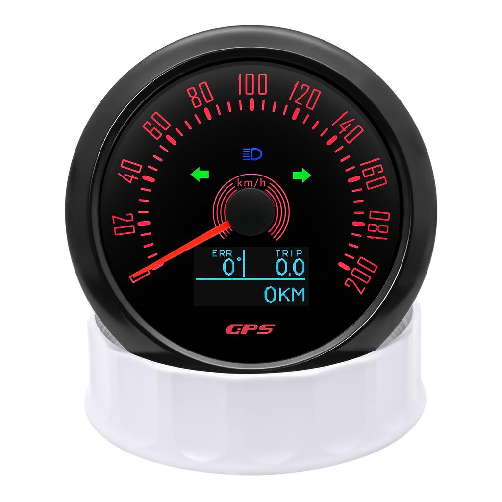 Waterproof Digital 85MM GPS Speedometer With GPS Antenna 0-160MPH 0-200KMH 7 Colors LED Backlight Odometer Gauge for 12V24V
