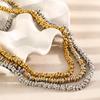 Stainless Steel Metal 2-Color Chain Necklace Bracelet For Women Fashion Punk Collar Waterproof Jewelry Gift