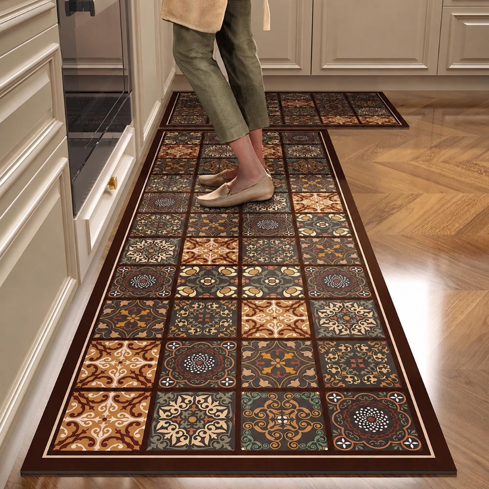 Retro Kitchen Floor Mat Quick-drying Floor Rug High Quality Doormat Household