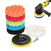 5pcs Car Polishing Disc Care Set Self-Adhesive Buffing Waxing Sponge Wool Wheel Polishing Pad For Car Polisher Drill Adapter