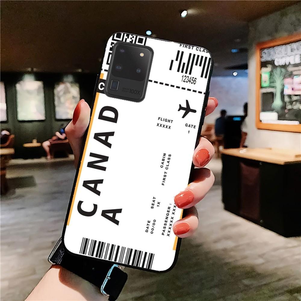 Cute FIRST CLASS PLANE TICKET Phone Case For Samsung S 9 10 20 21 22 23 30 23 24 plus lite Ultra FE S10lite Fundas