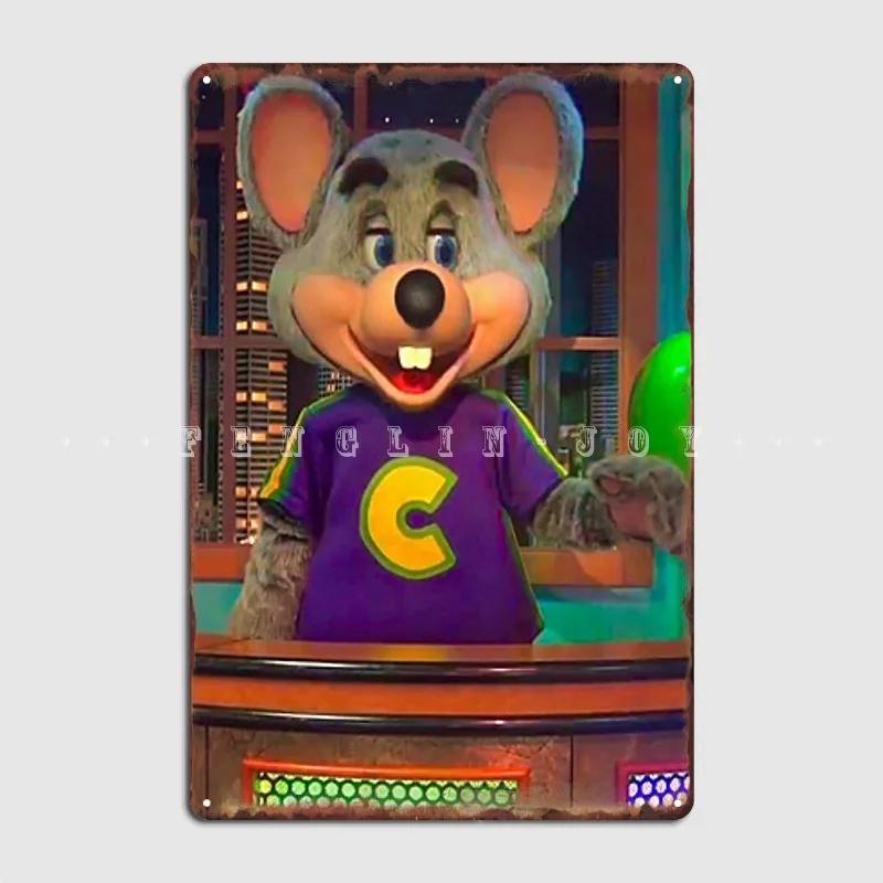 Chuck E. Cheese Metal Plaque Poster Garage Decoration Personalized Cinema Garage Party Tin Sign Posters