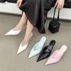 Sexy Elegant Shallow Pointed Toe Mule Women Slippers Pumps Fashion Thin High Heels Stripper Dress Ladies Shoes