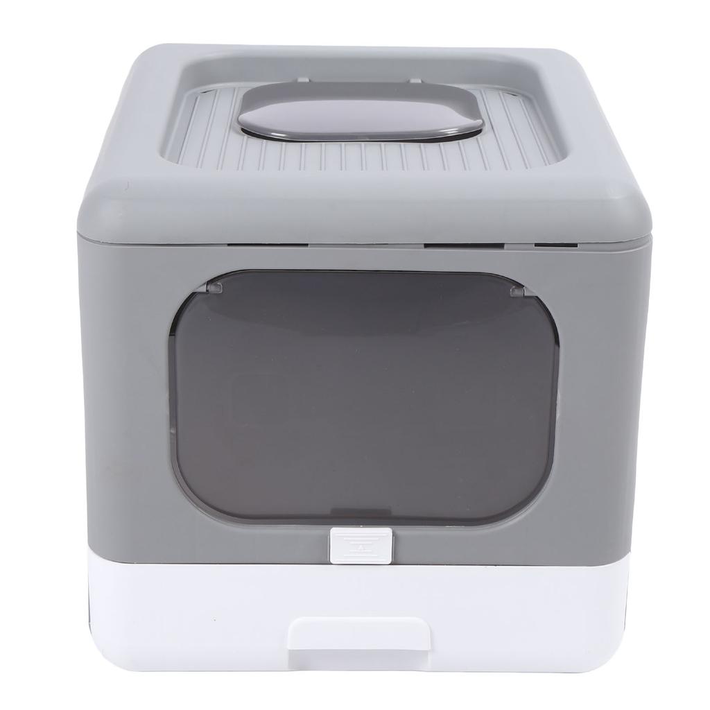 Enclosed Cat Litter Box Large Foldable Cat Potty Reduce Odor Top Entry Anti Splashing Cat Toilet