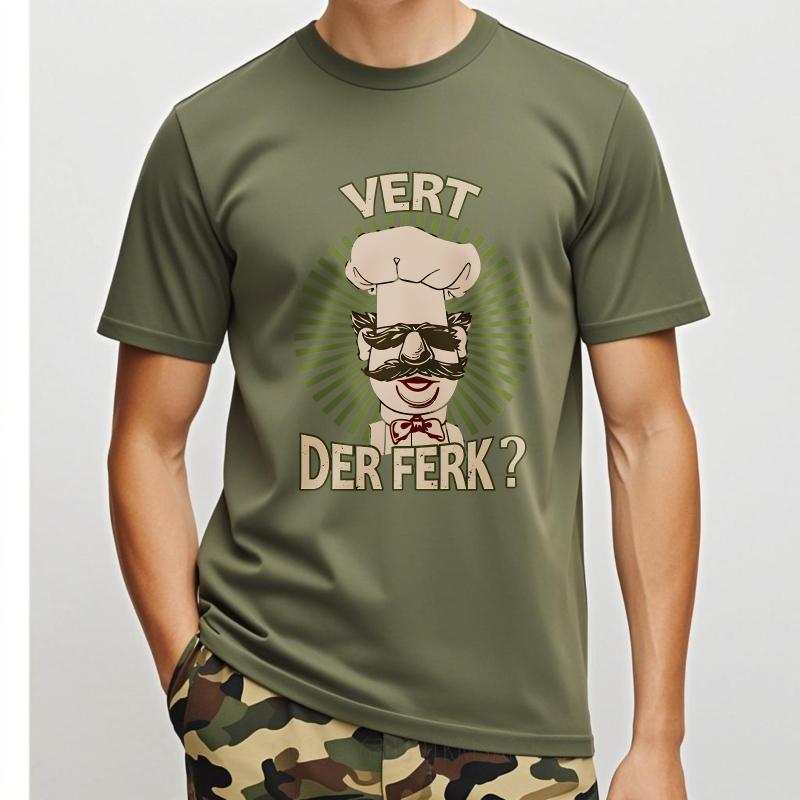 Anime ONeck Unisex Tshirt Oversized Summer Man tshirt Chef With Mustache And Sunglasses Short Sleeve Rock Round Neck Tops
